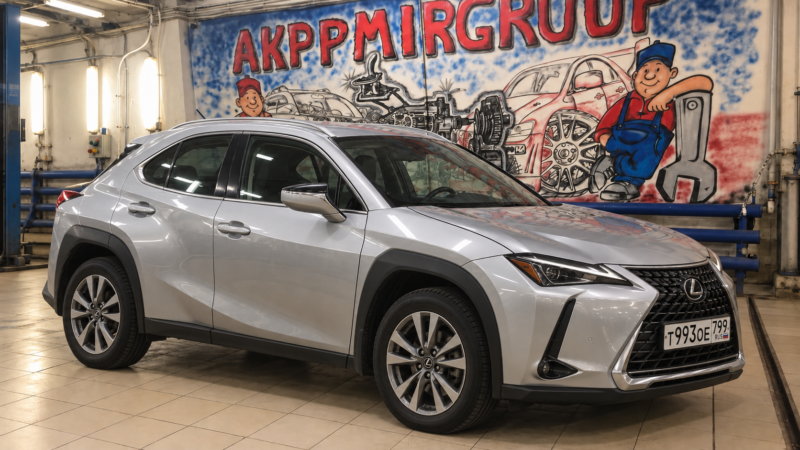Серебристый Lexus UX 200 в автосервисе АКППМИРGROUP