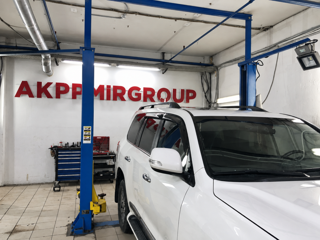 Toyota на подъёмнике — рабочий процесс в АКППМИРGROUP